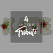 A carefully styled promotional photograph highlights a personalised four-letter floral tribute, the sort of arrangement often chosen for heartfelt farewells in Golders Green and the nearby residential streets. The backdrop is a soft, even light grey, giving a calm, chapel-like stillness to the scene. In the middle of the image, a semi-transparent square of deep grey hovers, bordered by a slim white frame that keeps the composition neat and contemporary. On this darker panel, bright white text reads 4 LETTER in a simple, confident font, while the word Tribute unfurls below in a more decorative script, as if written by hand on a sympathy card. Behind this translucent block, only partly obscured, are four three-dimensional floral letters arranged in a straight line. Each letter is densely covered in pristine white chrysanthemums, their round, layered petals creating a soft, billowing texture, reminiscent of freshly arranged wreaths delivered to local chapels and homes around Golders Green. A subtle trim of pale pink ribbon runs along the sides, catching the light here and there, adding a whisper of colour without disturbing the overall purity of the white. Scattered thoughtfully across the letters are rich red roses, their open faces glowing against the white, accompanied by glossy green foliage that brings depth and a touch of natural movement. The red blooms punctuate the tribute with emotion, symbolising enduring love and respect. This image quietly demonstrates how four-letter floral arrangements can be tailored with care, offering families in Golders Green a beautiful, personalised way to say goodbye.
